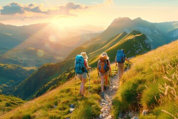 Mountain travel hike people adventure man summer journey tourism group trekking, Hike