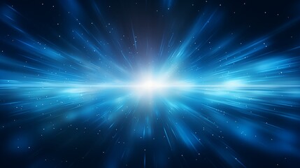 Naklejka premium Banner with abstract glowing blue effect with sparkling rays and white backlight