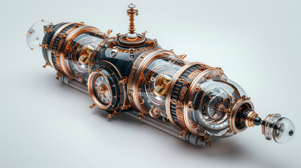 A time machine, a device for moving through time and space, fantastic travel. Isolated on a white background