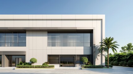 Factories flat design front view, manufacturing theme 3D render Triadic Color Scheme, realistic photo, cinematography, hyper realistic