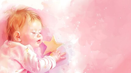 Newborn baby watercolor background, bestseller