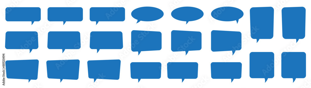 Poster set of speech bubbles. speak bubble text, cartoon chatting box, message box. blank empty speech bubb