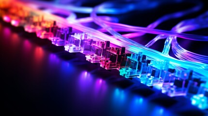 Futuristic fiber optic network  hyper fast broadband connectivity for global data transfer