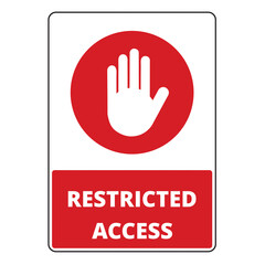 Obraz premium Icono de acceso restringido sobre un fondo blanco aislado. Vista de frente y de cerca. Copy space