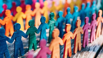 Naklejka premium Paper people holding hands