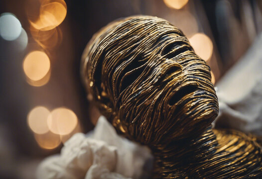 Close-up with the portrait of a mummy - Powered by Adobe