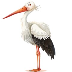 Obraz premium Stork Romantic fashion cartoon isolated whitebackground