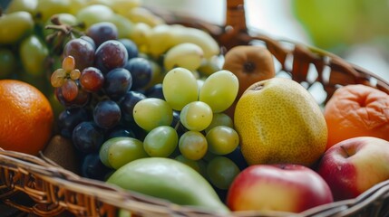 A Basket Filled With Colorful Fruits in a Rustic Setting