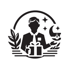 offer logo icon silhouette vector style with white background