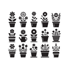 Flower icon silhouette vector style.