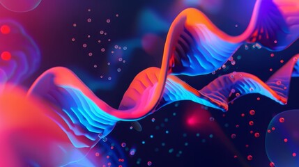Colorful DNA Helix in Abstract Scientific Illustration