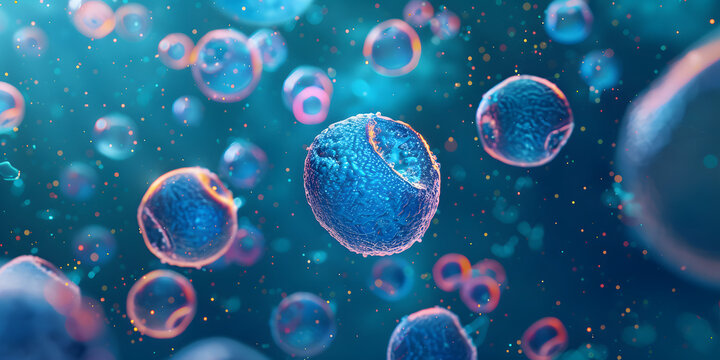 Imagem microsc&oacute;pica de c&eacute;lulas humanas se dividindo