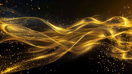 Abstract Golden Waves of Light