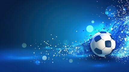 Fototapeta premium Soccer ball on a blue background