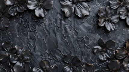 Rough grain noise 3D pattern with intricate floral motifs and coarse textures in grayscale palette Female executive making a successful deal