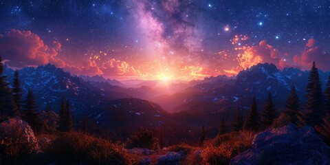 Obraz premium Cozy outdoor movie night setup for National Relaxation Day, August 15th, cozy blankets, large screen, starlit sky