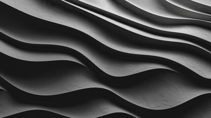 Fototapeta premium Modern 3D pattern with wave-like shapes, rough grain noise, and textured surfaces in gray and black Female executive making a successful deal