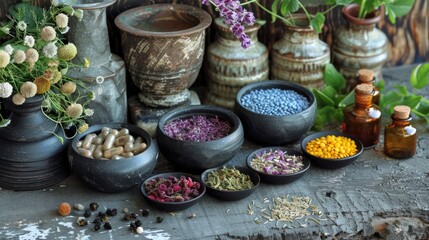 Fototapeta premium Natural remedies for common ailments and issues