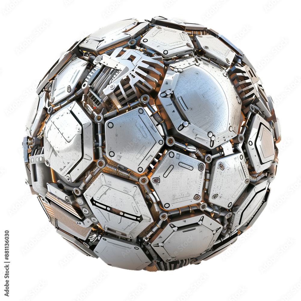 Aufkleber 3d render of a detailed metallic sphere with intricate patterns