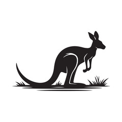 Kangaroo bee silhouette vector illustration