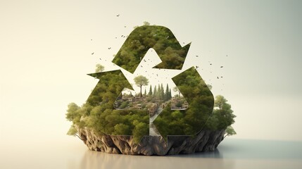 Recycling symbol and Environmental recycle reduce reuse concept.