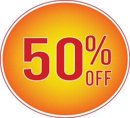 50 % Off - Discount Yellow Tag. fifty percent off. Sales