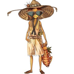 Termite Boho-Chic fashion cartoon isolated whitebackground