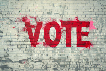 Fototapeta premium Vote Graffiti on brick wall