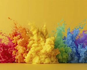 Fototapeta premium Color riot campaign, illustrating dynamic and energetic marketing campaigns using bold color schemes