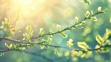 Sunlight Filtering Through Fresh Green Leaves in Nature