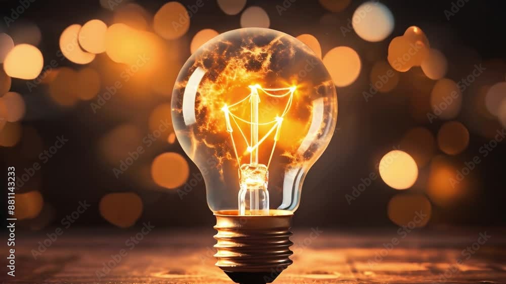 Aufkleber innovative solution and connection illuminated: digital light bulb symbolizing creativity. concept i