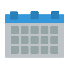 calendar icon color or logo illustration flat color blue style