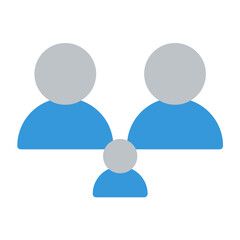 people icon color or logo illustration flat color blue style
