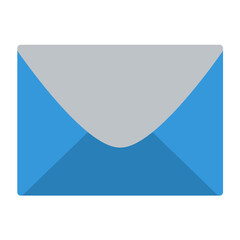 envelope icon color or logo illustration flat color blue style	