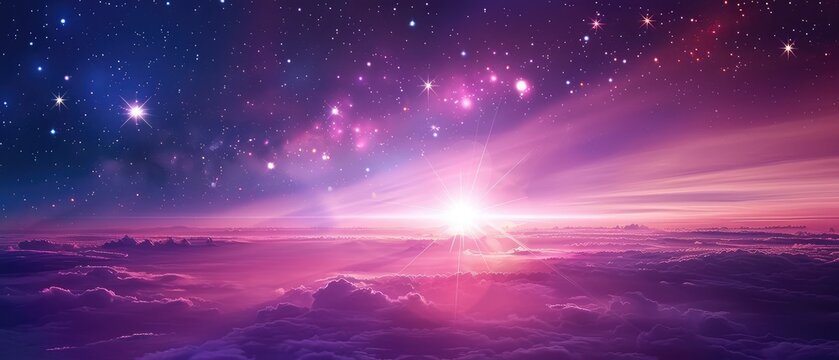 abstract starlight and pink purple clouds stardust background for presentation and website