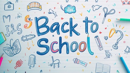A back to school text illustration design