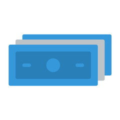 Obraz premium money icon color or logo illustration flat color blue style 