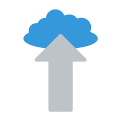 upload icon color or logo illustration flat color blue style	
