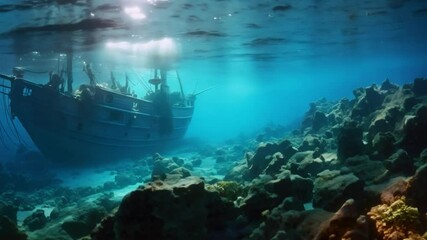 Enigmatic Bermuda Triangle captivates with mystery and deep allure keeping us guessing. Concept Mysterious Forces, Unsolved Mysteries, Deep Ocean Secrets, Supernatural Events