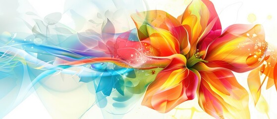 Obraz premium beautiful abstract colorful flower design with vibrant petals and subtle texture
