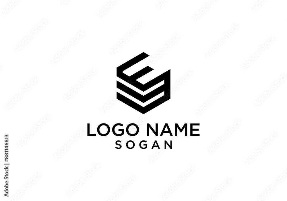Fototapete eb initials logo vector with hexagon design vector