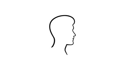 silhouette of a person, simple outline of a person head in vector
