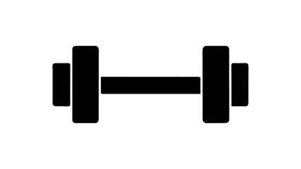 very simple black shape of a dumbbell in vector