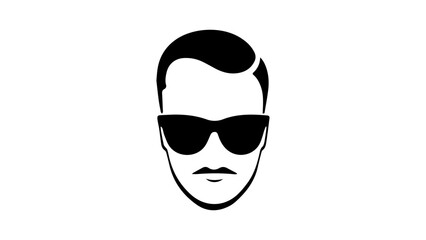 simple shape of person with glasses and little mustache in vector