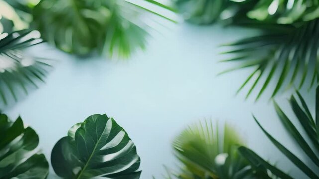 Tropical Hawaiian plant pattern with monsteras and sabal palm leaves. Concept Tropical Plants, Hawaiian Theme, Monstera Leaf pattern, Sabal Palm, Home Decor