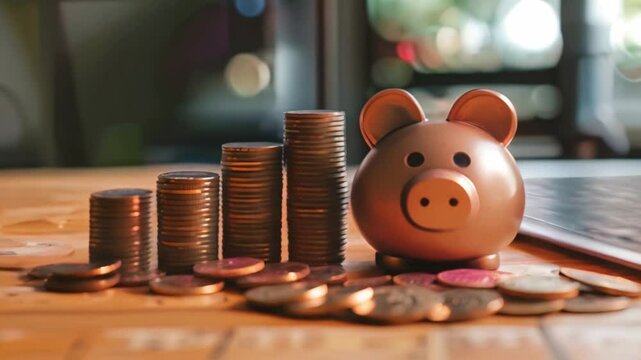 Visualize achieving financial independence through passive income and smart investments. Concept Money Goals, Financial Independence, Passive Income, Smart Investments, Wealth Building