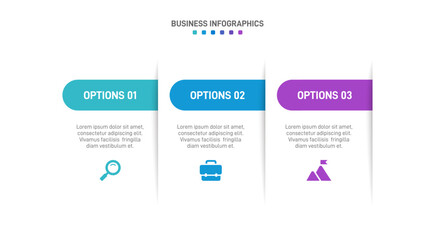 Horizontal progress bar featuring 3 arrow-shaped elements, symbolizing three six stages of business strategy and progression. Clean timeline infographic design template. Vector for presentation