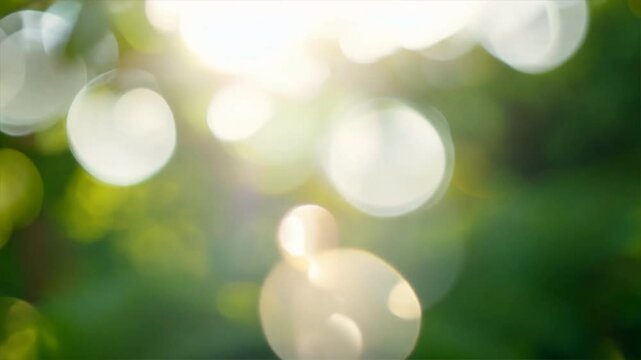 Nature background blur green tree at park, garden outdoor with bokeh light background