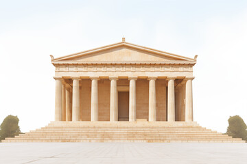 Obraz premium Greek temple on a white background. Greek civilization. Archeology of ancient Greece. News about ancient Greece. History book about ancient Greece. 