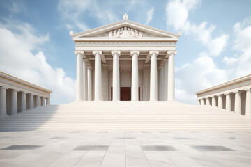 Obraz premium Greek temple with the sky background. Greek civilization. Archeology of ancient Greece. News about ancient Greece. History book about ancient Greece. 